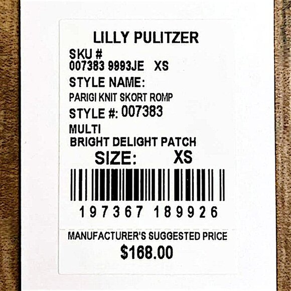 Lilly Pulitzer Parigi Knit Skort Romper in "Bright Delight Patch" NWT - X-Small - Picture 7 of 8